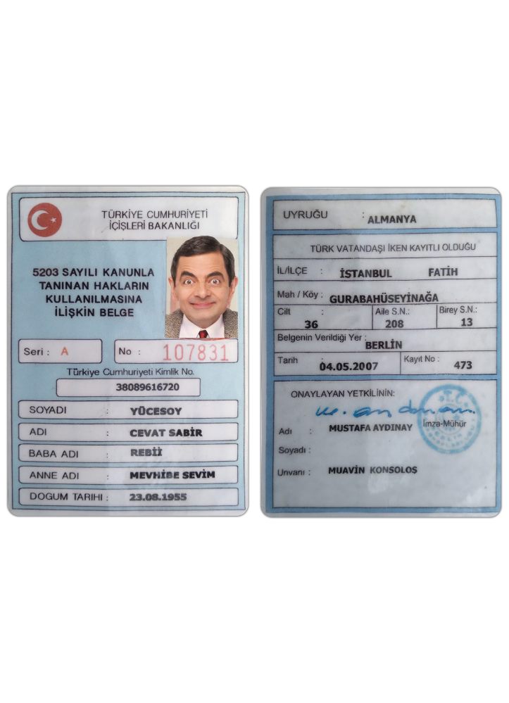 Turkey ministry of internal affairs ID card